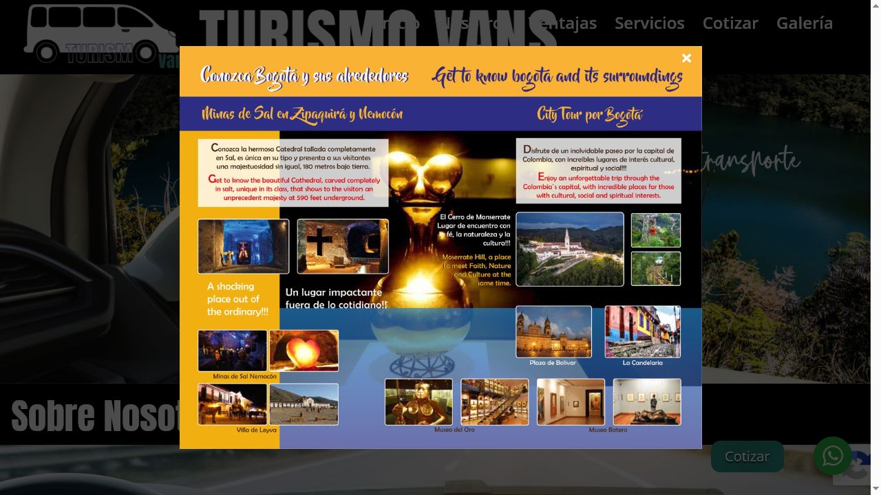 Captura real del sitio TurismoVans